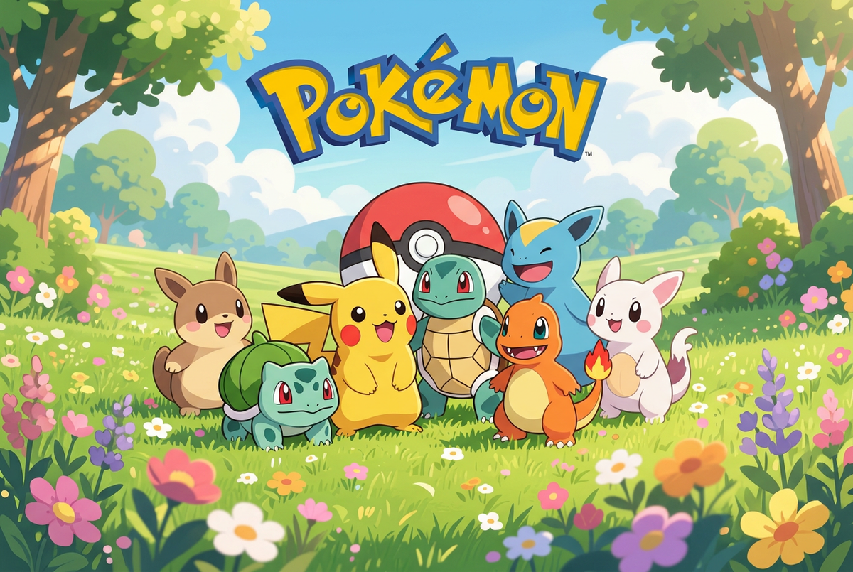 花园主题 Pokémon 英文标志封面