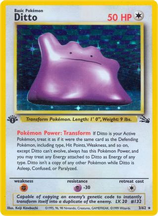 Ditto (3) 003/62 [Fossil]  - 1st Edition Holofoil