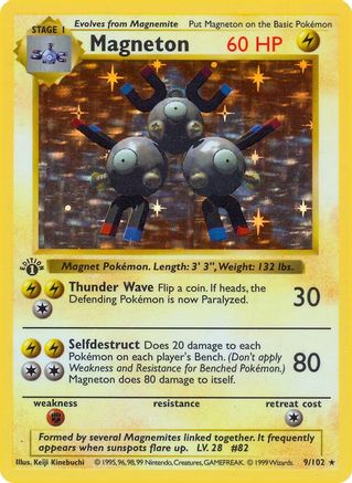 Magneton 009/102 [Base Set Shadowless]  - 1st Edition Holofoil