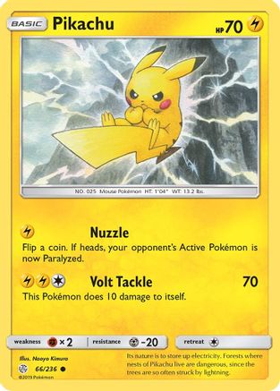 Pikachu 066/236 [SM  Cosmic Eclipse]  - Reverse Holofoil