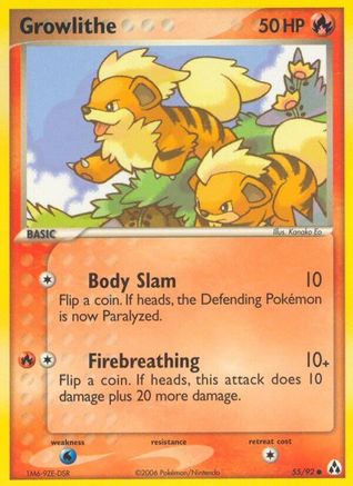 Growlithe 055/92 [Legend Maker]  - Reverse Holofoil