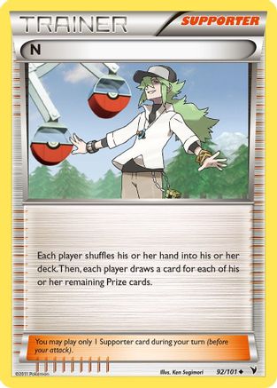 N (Supporter) 092/101 [Noble Victories]  - Reverse Holofoil
