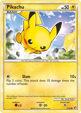 Pikachu 061/90 [Undaunted]  - Reverse Holofoil