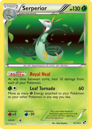 Serperior (6) 006/114 [Black and White]  - Reverse Holofoil