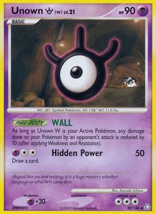 Unown (W) 080 [Legends Awakened]  - Reverse Holofoil